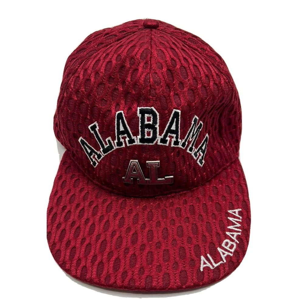 Alabama Baseball Cap Hat Crimson Adjustable Strapback Mesh Structured 6-Panel